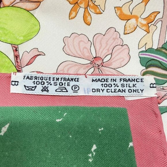 HERMES Carre 90 White Pink Multi Scarf 245-072625 - Picture 5 of 5